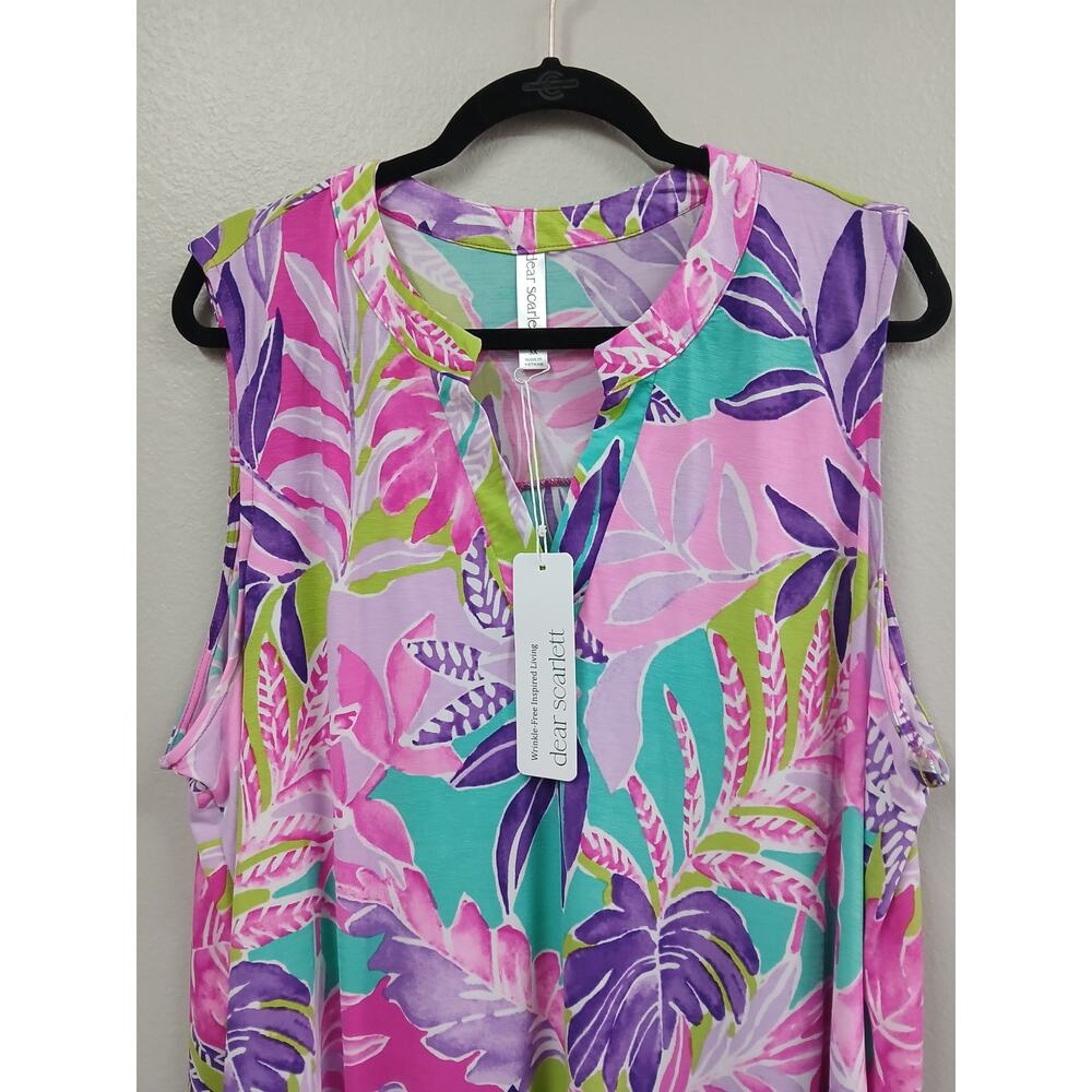 The Lizzy Tank Dress In Magenta By Dear Scarlett size 2X - Picture 3 of 7